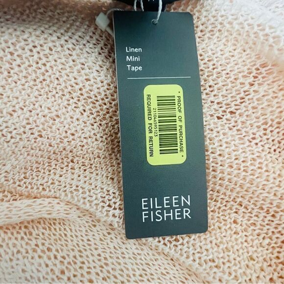NWT Eileen Fisher Ballet Neck Box Top Shell Peach M Linen Mini Tape Long Sleeve - Picture 12 of 12
